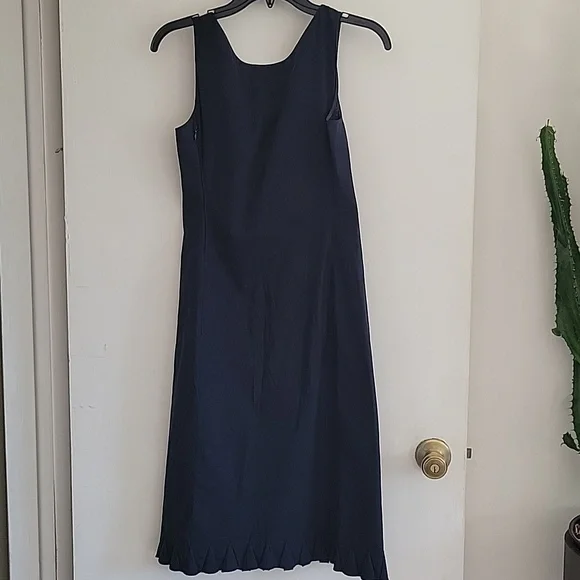 Prada Classic Navy Cotton Blend Sleeveless Dress Sz S - Picture 2 of 6